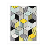 Colorful Concrete Cubes 2 - Yellow, Blue, Grey (Print Only) thumbnail