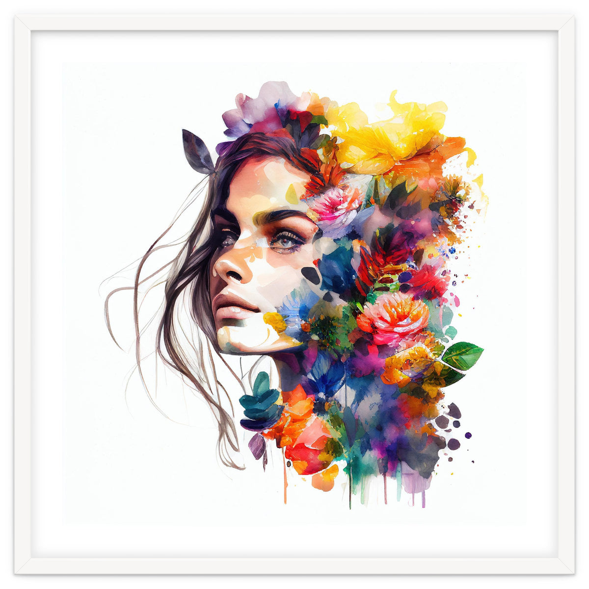 Watercolor Tropical Woman #18