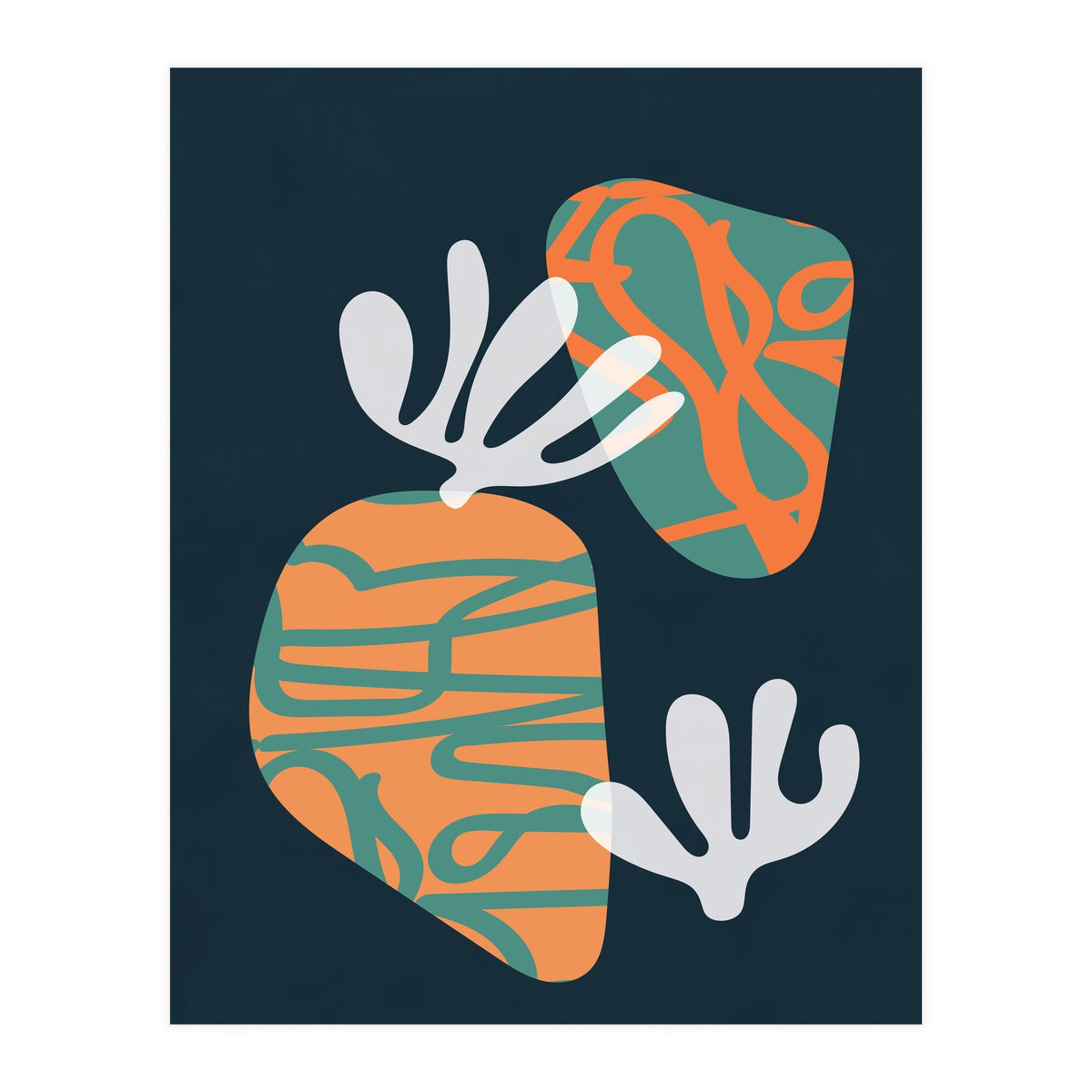 Retro Botanical Abstract Geometric Art (Print Only)