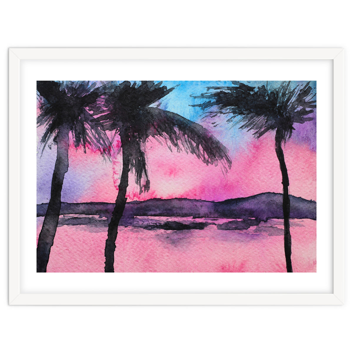 Tropical sunset || watercolor