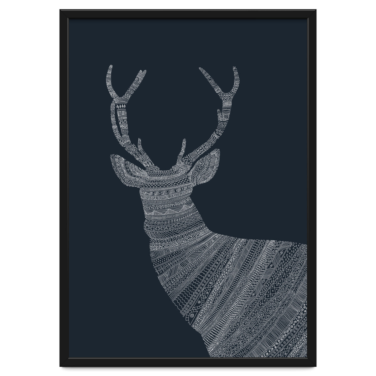 Stag Blue Poster