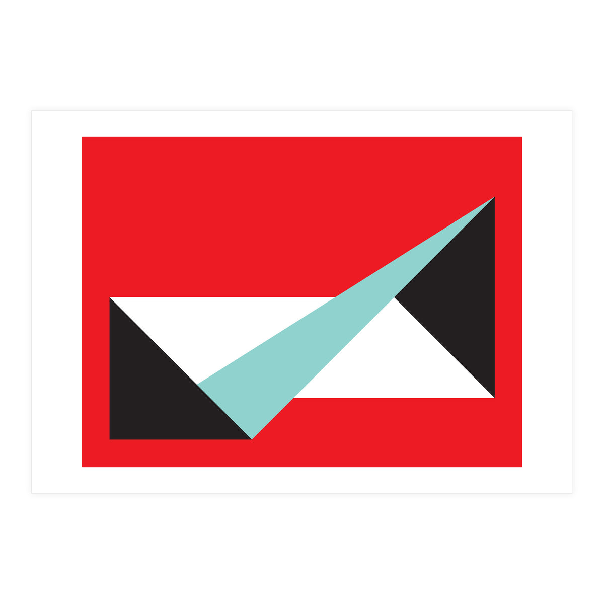 Geometric Shapes No. 49 -  teal, black & red (Print Only)