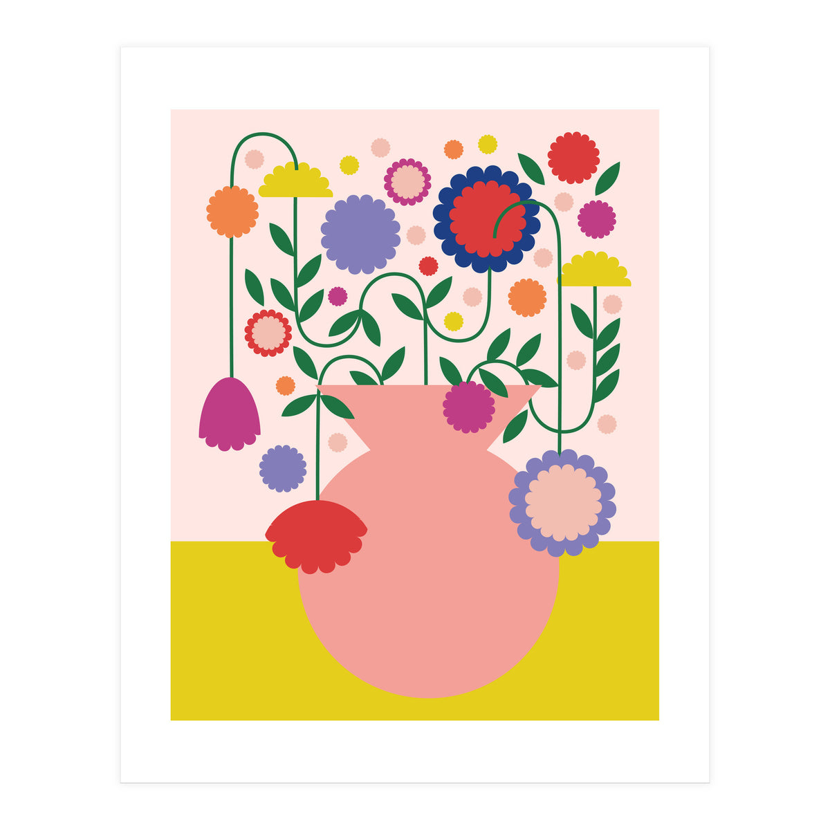 Happy flower Jar  (Print Only)