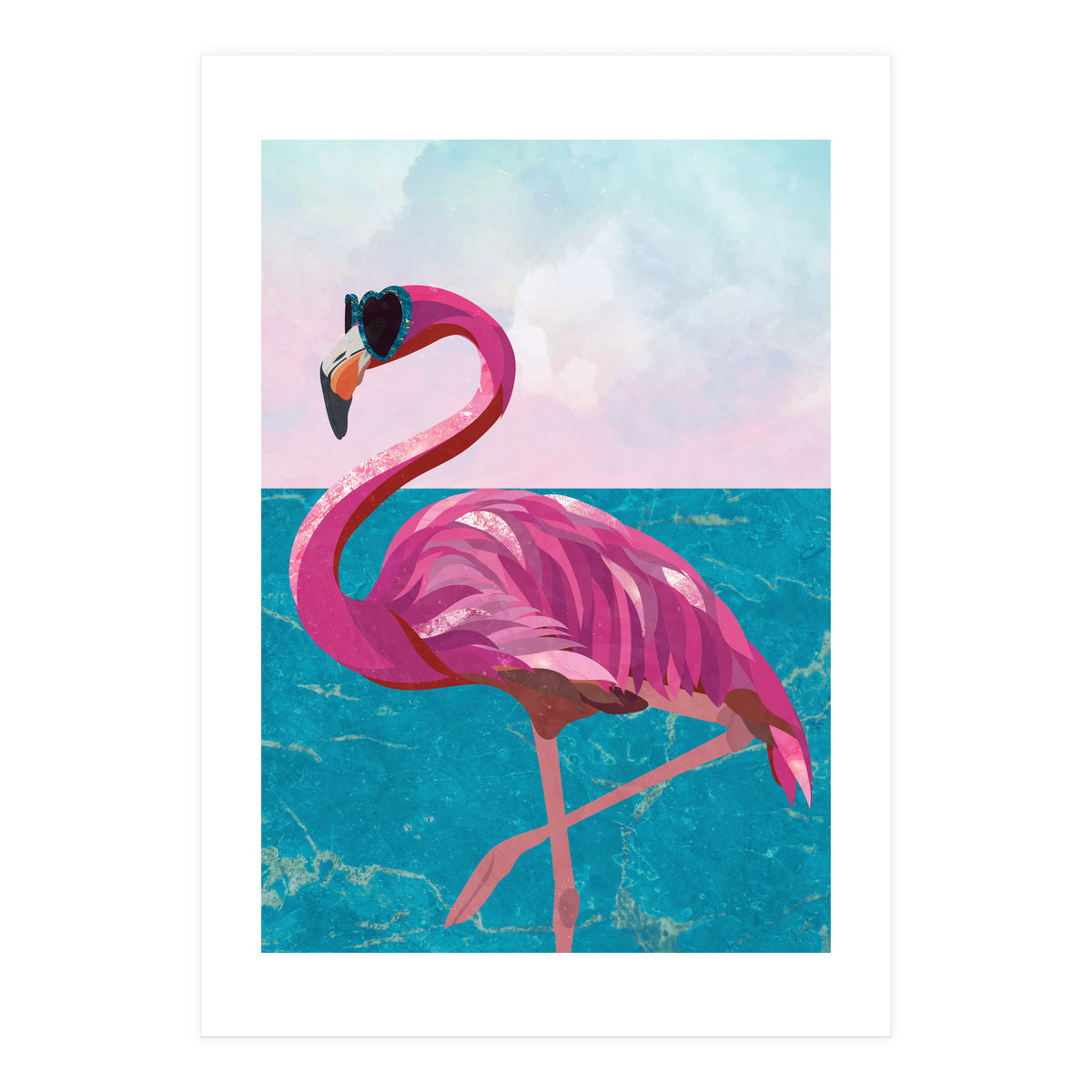 Flamingo on holiday (Print Only)