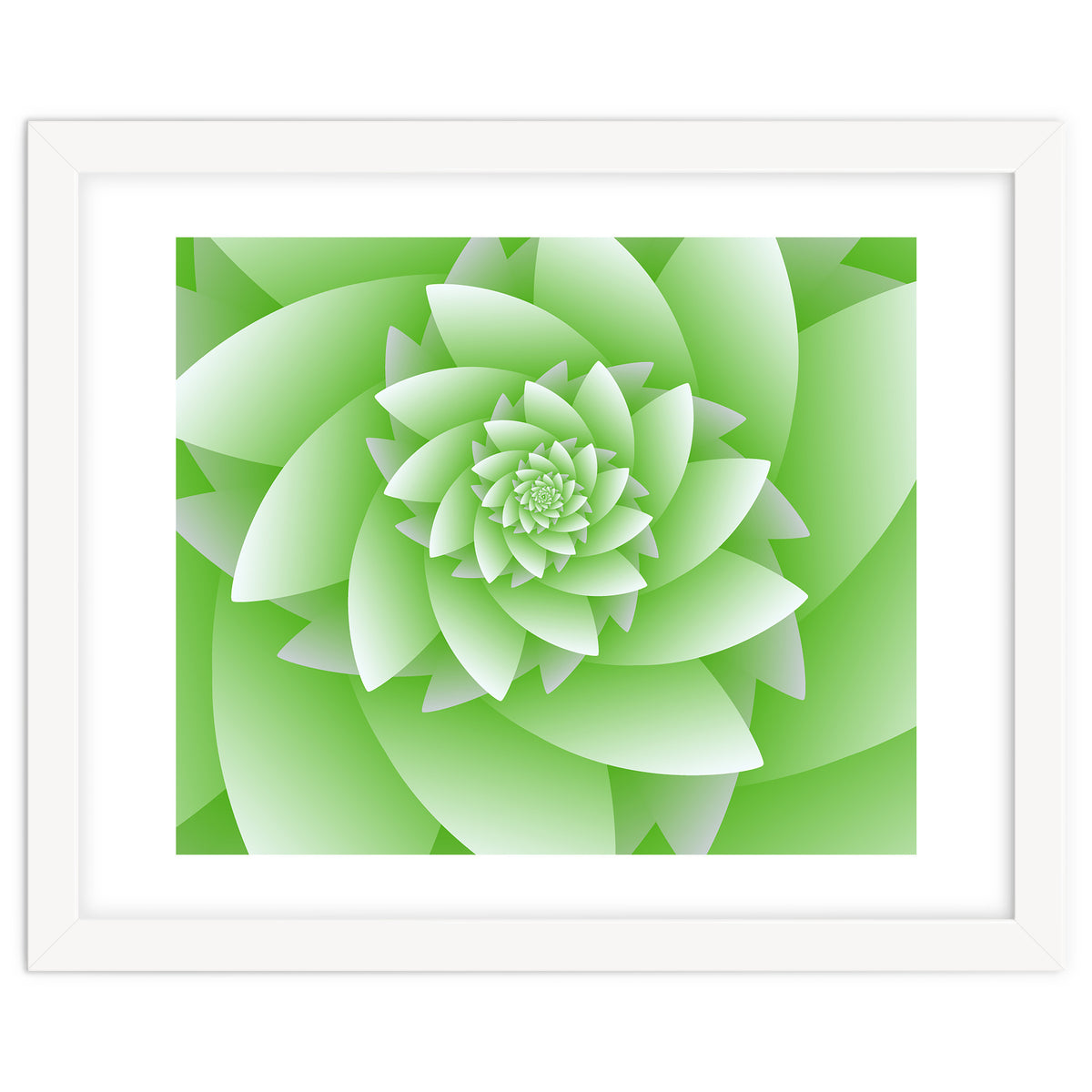 Abstract Green Floral Optical Illusions Art
