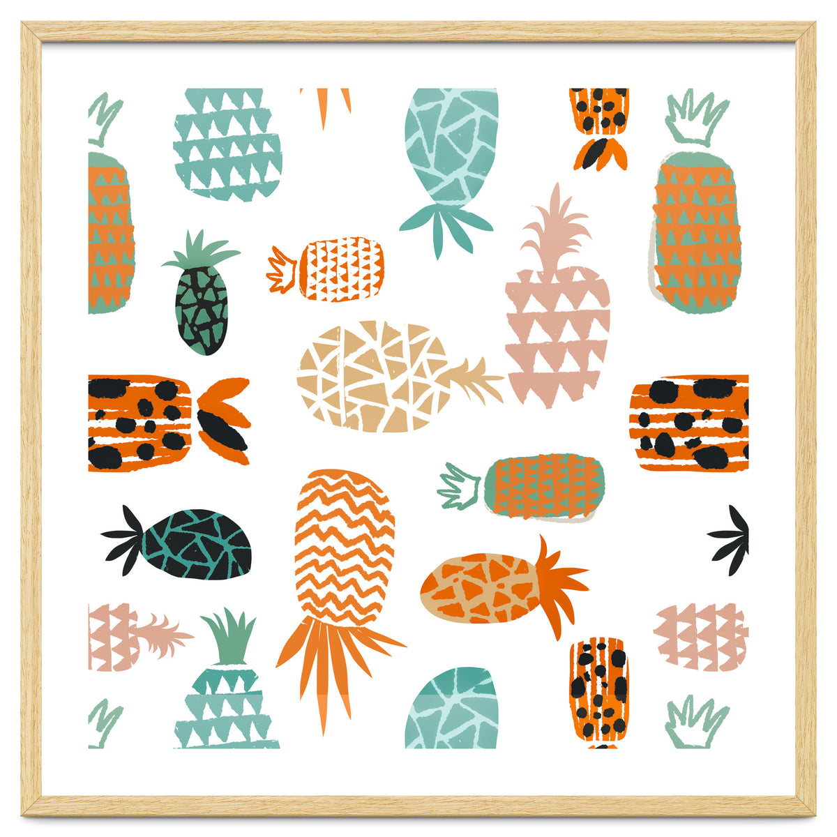 Crazy Pineapples Art Print