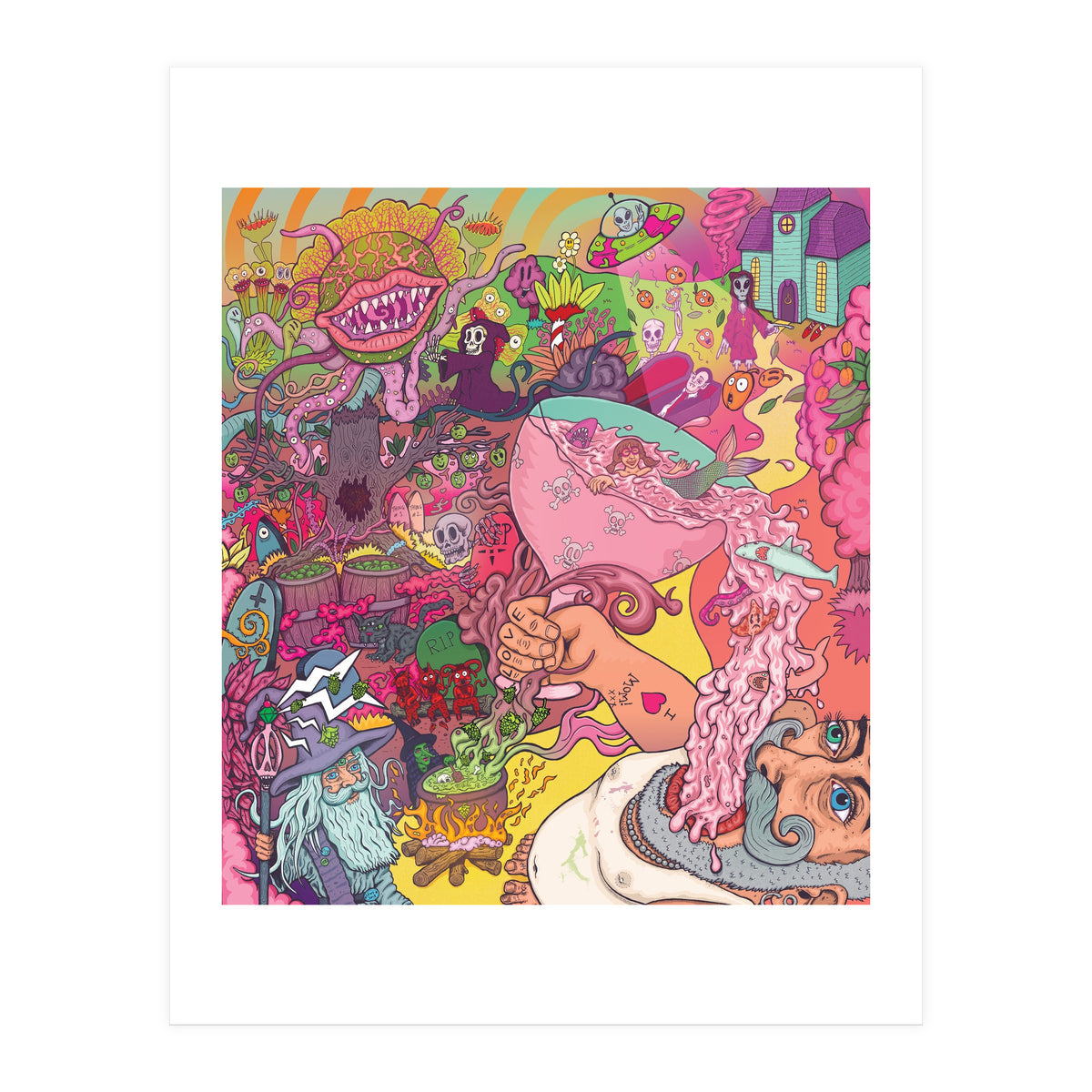 Abbeydale Brewery Collab Series Full Illustration - Yeastie Boys UK, Northern Monk, Origins Fyne Ales, Haand, Brew York and Black Jack Brewery. (Print Only)