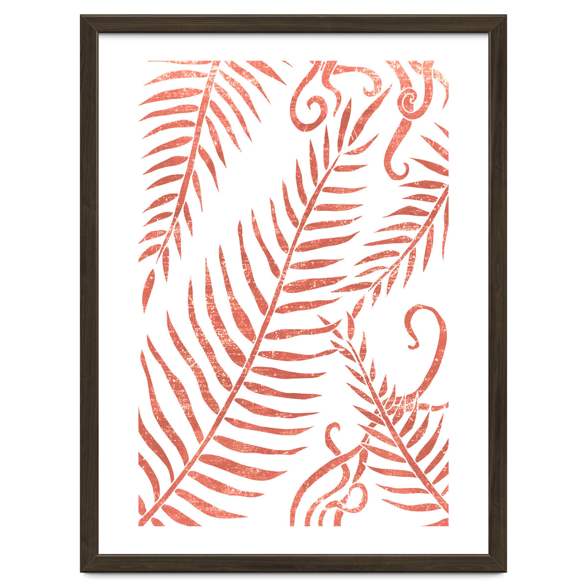 Abstract Terracotta Leaves 2 - Burnt Orange