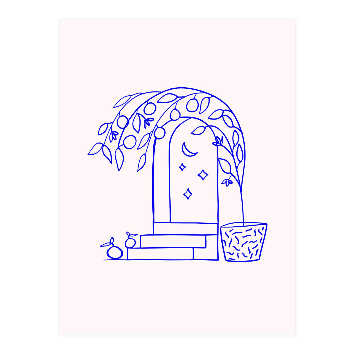 Summer at that Marrakech villa #illustration #sketch (Print Only)