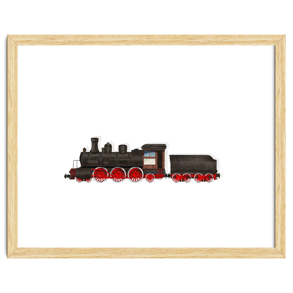 Watercolor Steam Train