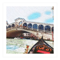 Lovely Gondola Ride Venetian Bridge (Print Only)