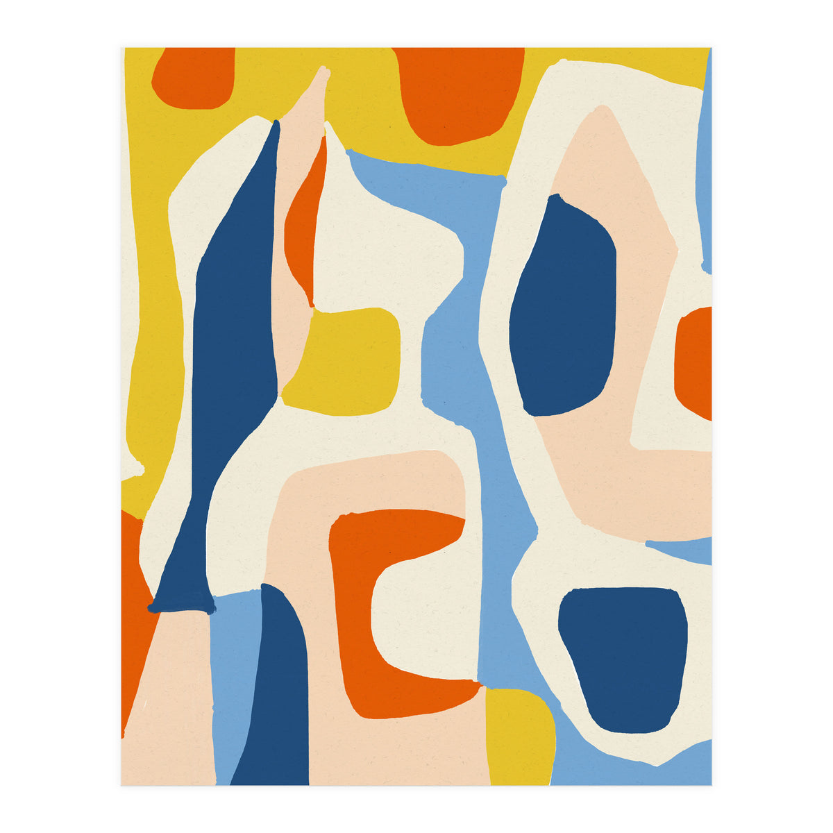 Me & Mine, Abstract Bohemian Pastel Shapes Painting, Eclectic Colorful Graphic Design (Print Only)