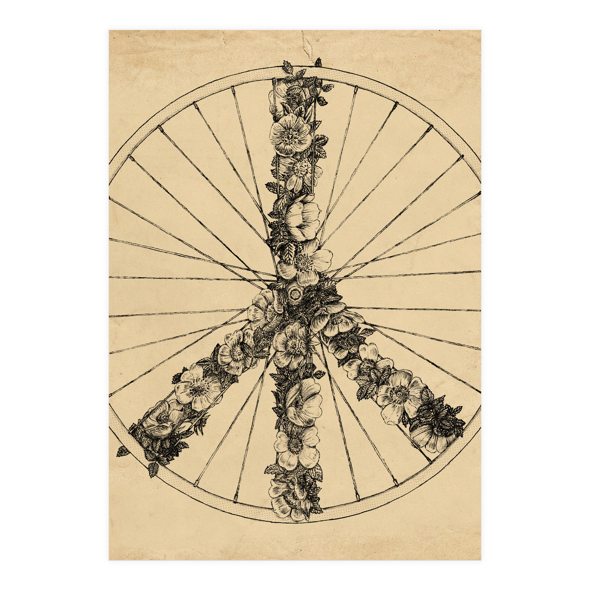 Peace And Bike Lines (Print Only)