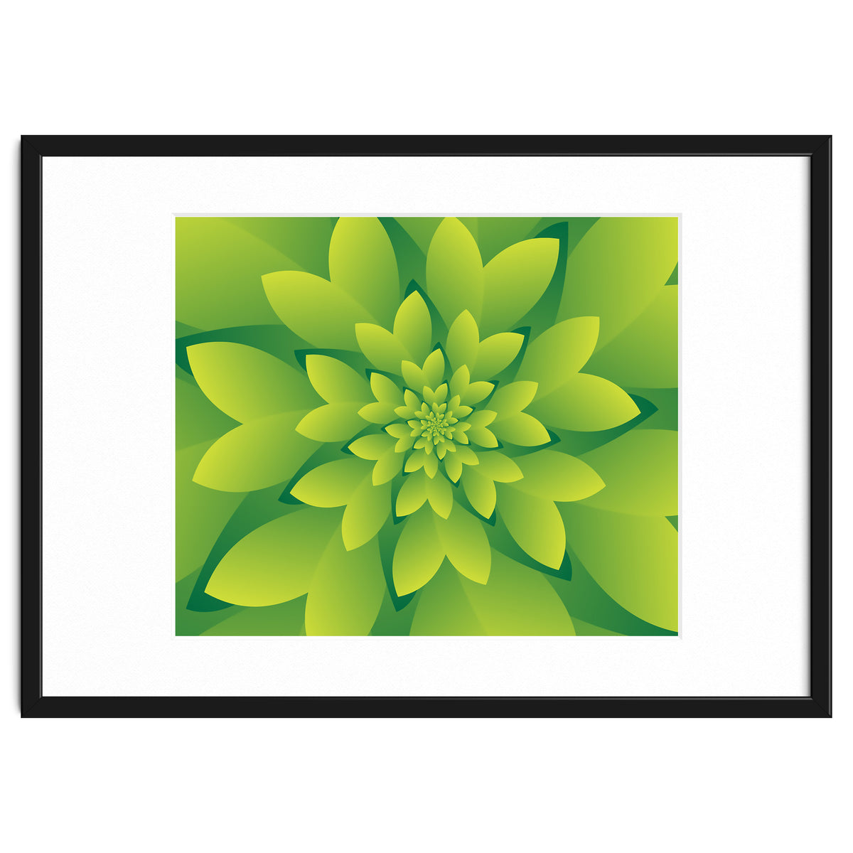 Abstract Green Floral Design 3D ART