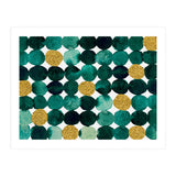Dots pattern - emerald green and gold (Print Only) thumbnail