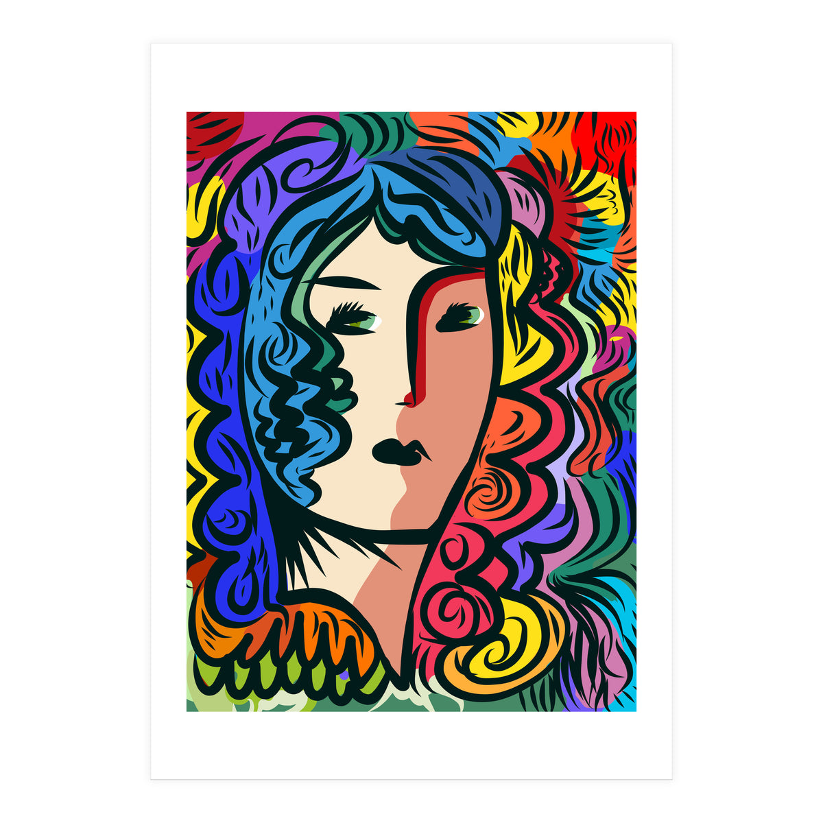 Rainbow Portrait Girl (Print Only)