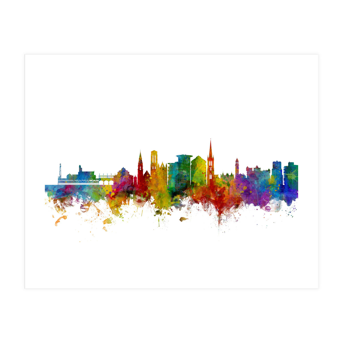 Bournemouth England Skyline (Print Only)