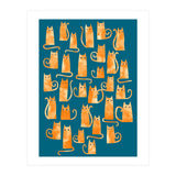 Ginger Cats Teal (Print Only) thumbnail