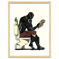 Black Panther on the Toilet, funny bathroom humour