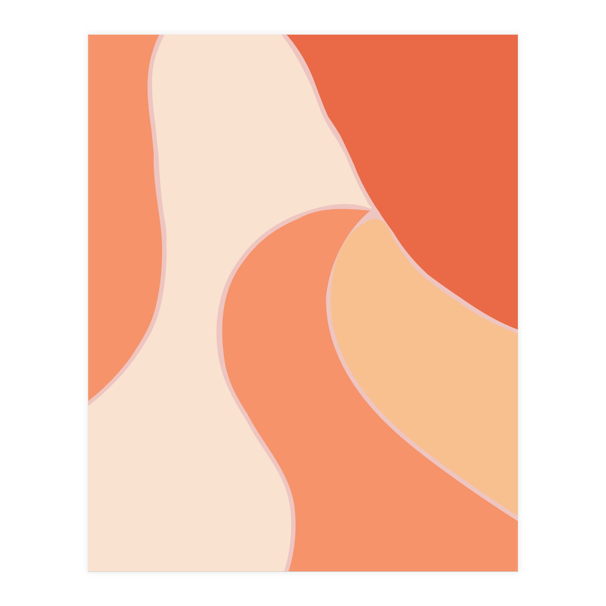 Colorful Orange Tones  Retro Waves (Print Only)