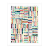 Retro Beach Chair Pastel Watercolor Stripes (Print Only) thumbnail