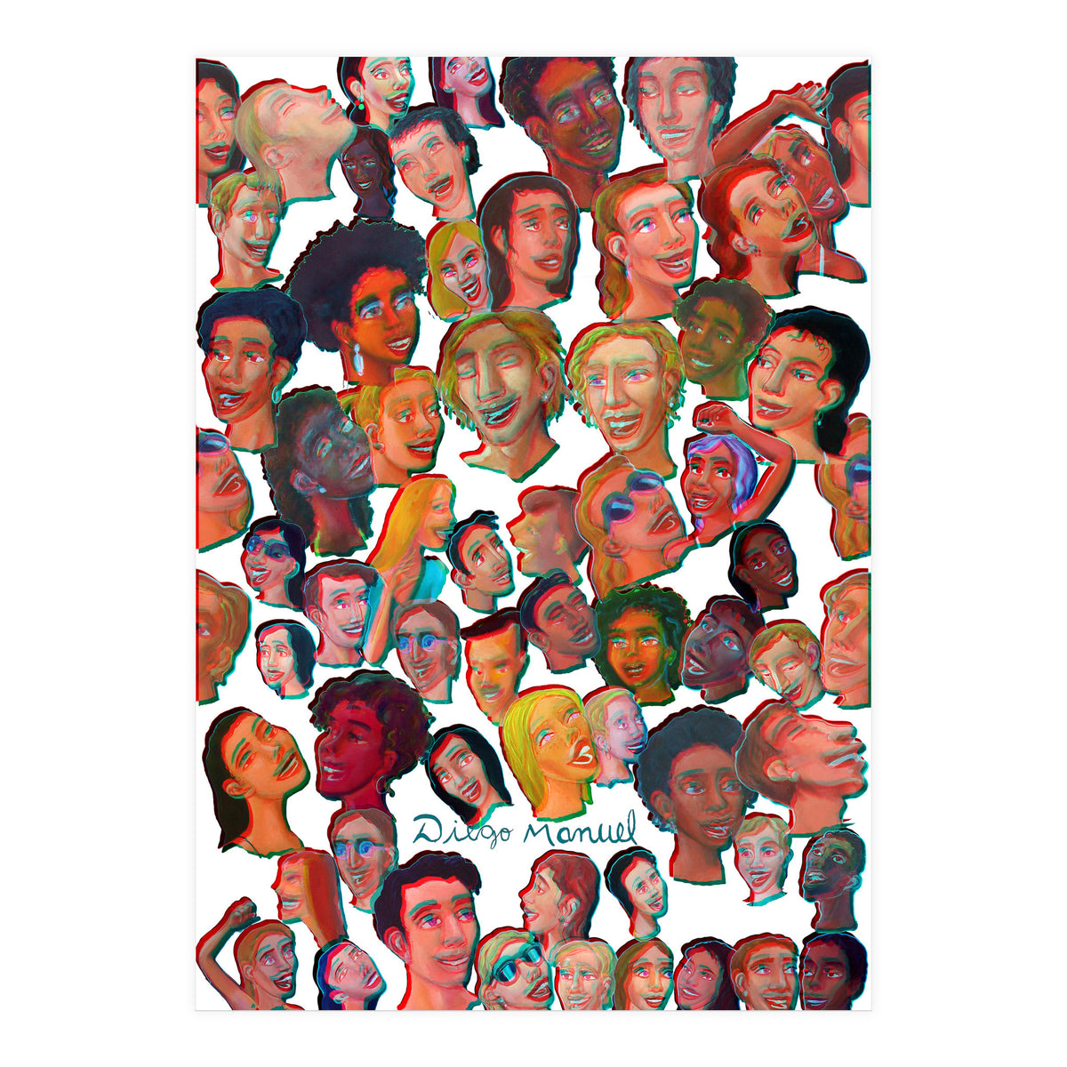 Rostros Alegres 3d (Print Only)