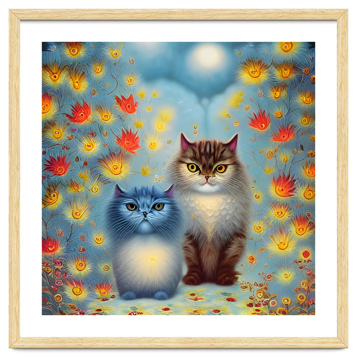 Two Paws Think Alike - Cat Couple in Autumn