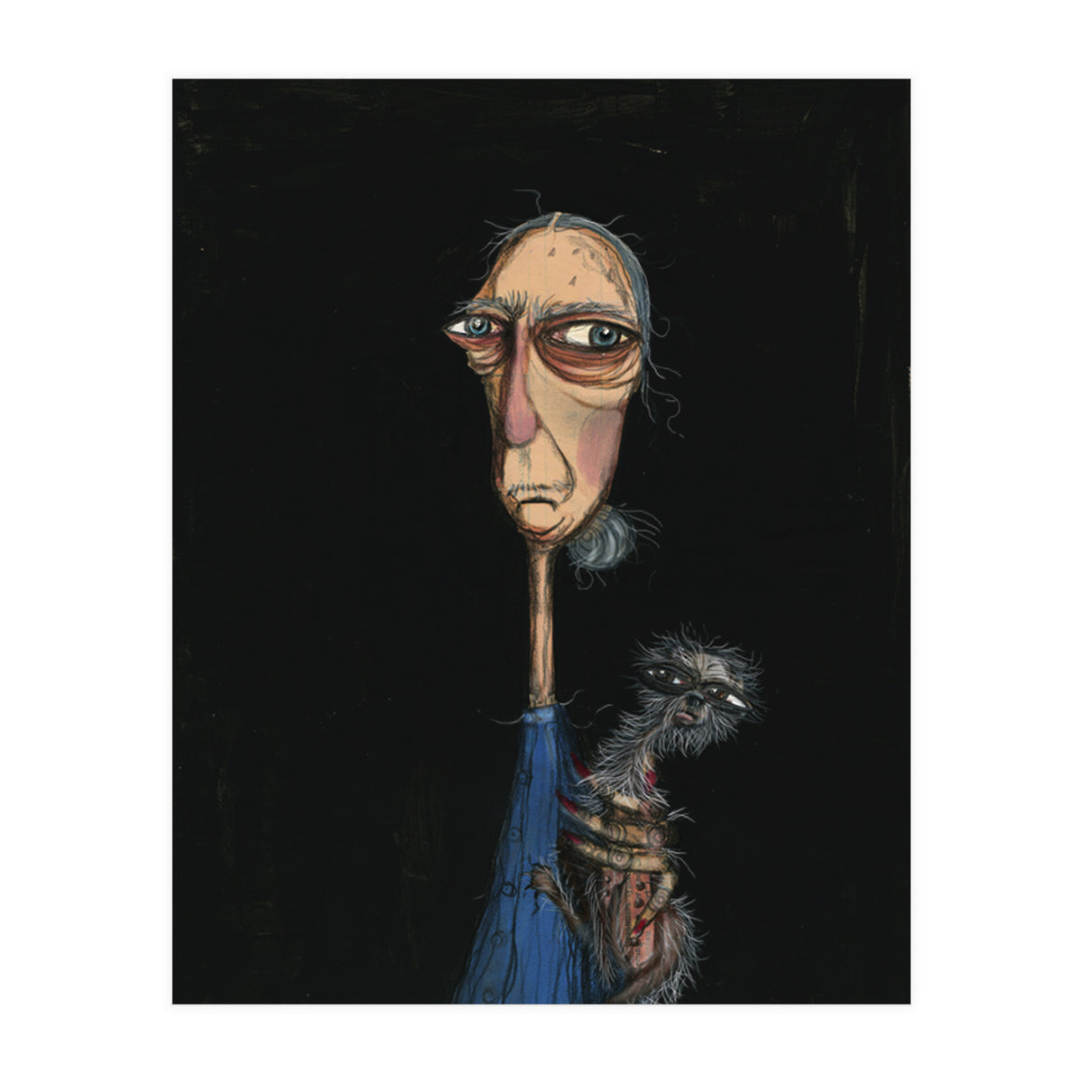 Woman Holding A Chihuahua (Print Only)