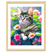 Always Positive, The Optimistic Cat, Positivity Mindset Pets, Optimism Watercolor Painting Animals