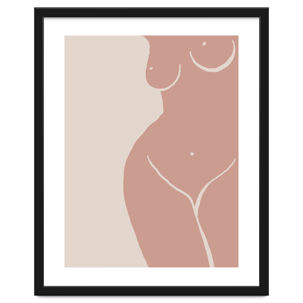 Female nude closeup line-a