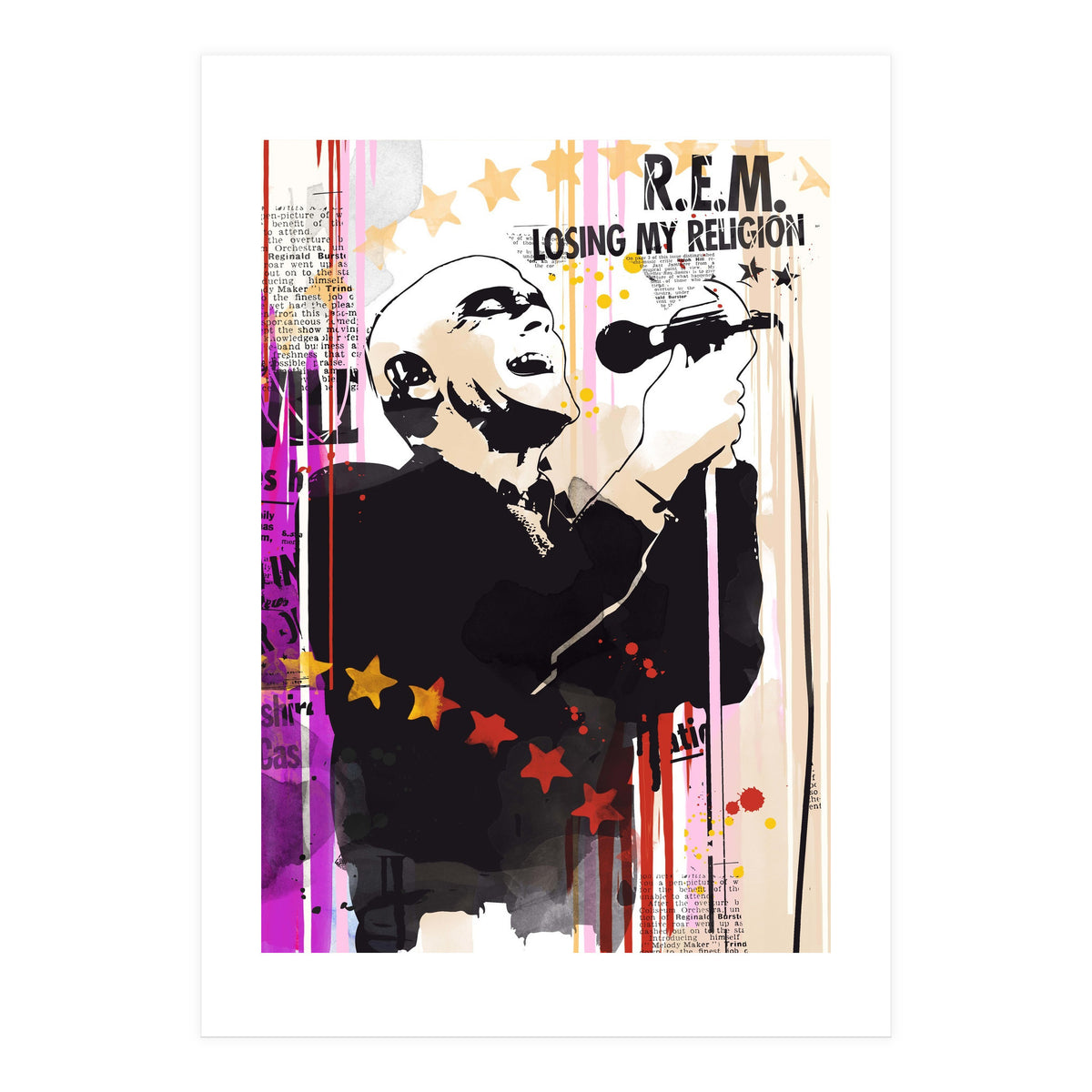 Michael Stipe pop art poster (Print Only)