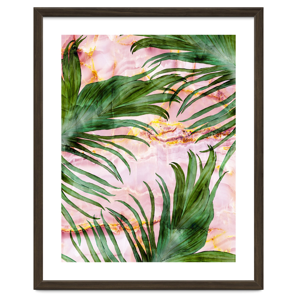 Palm leaf on marble 01