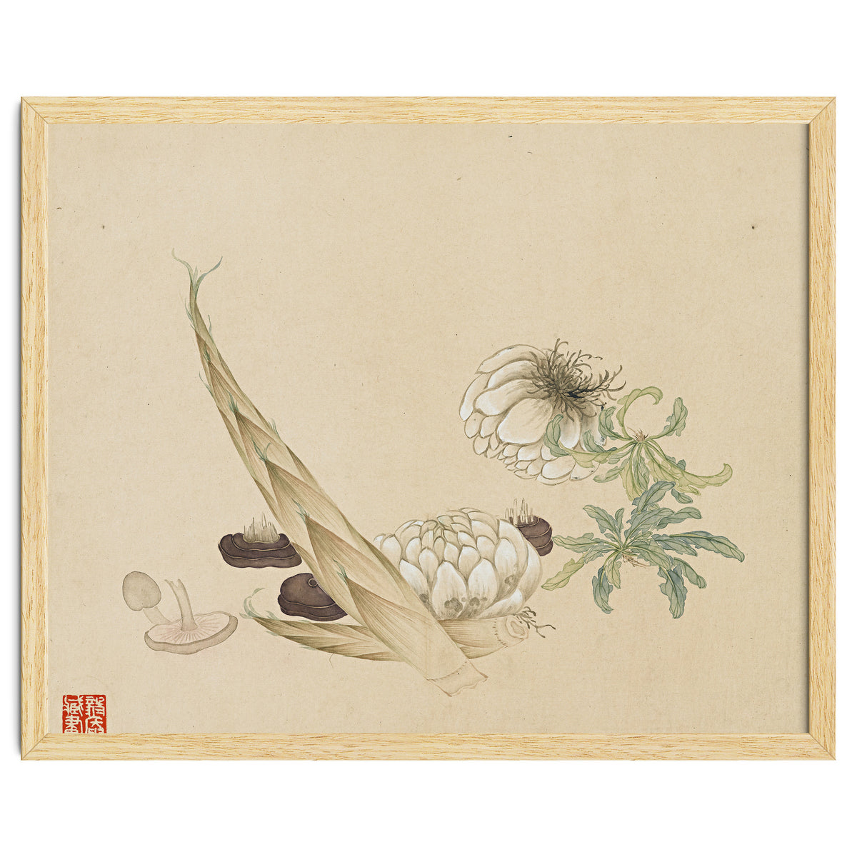 Wang Chengyu ~flowers, Vegetables, Lilies, Bamboo Shoots, Leaves, Mushrooms, Vegetables