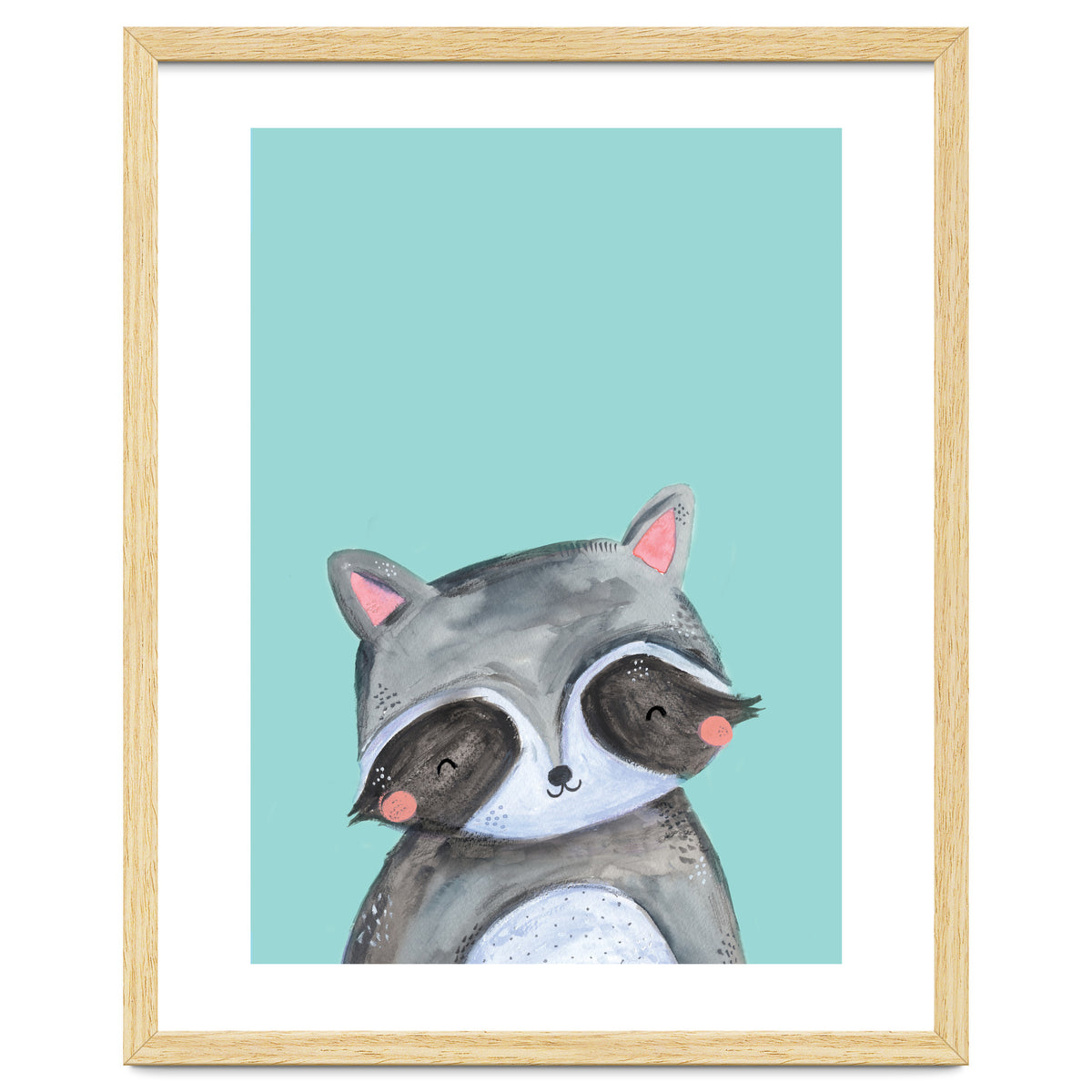 Woodland Racoon On Mint