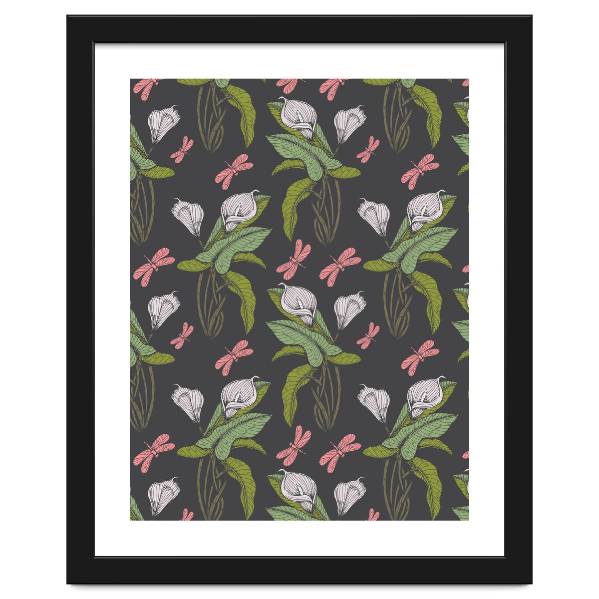 Hand drawn floral dark - 03