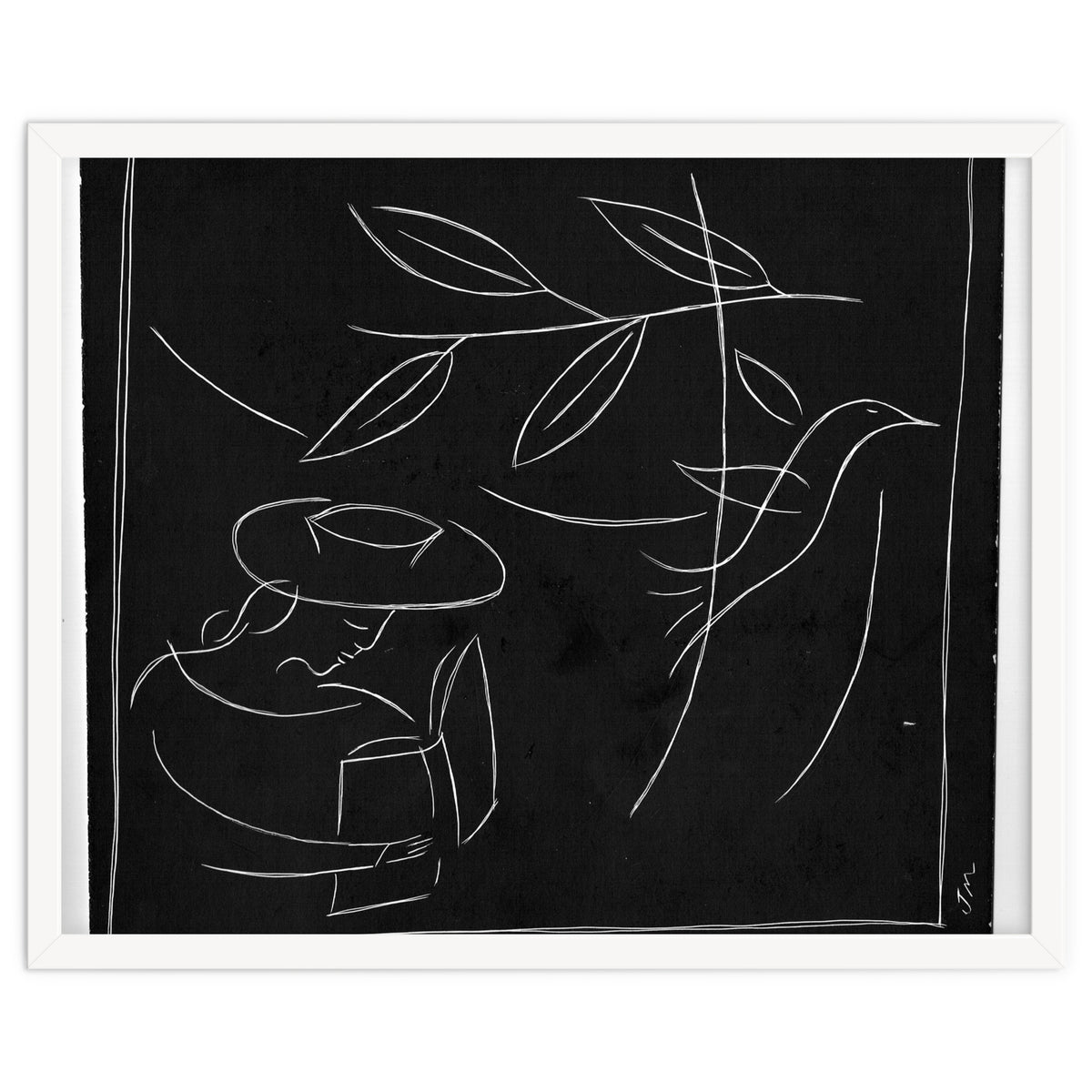 Woman With Bird And Book