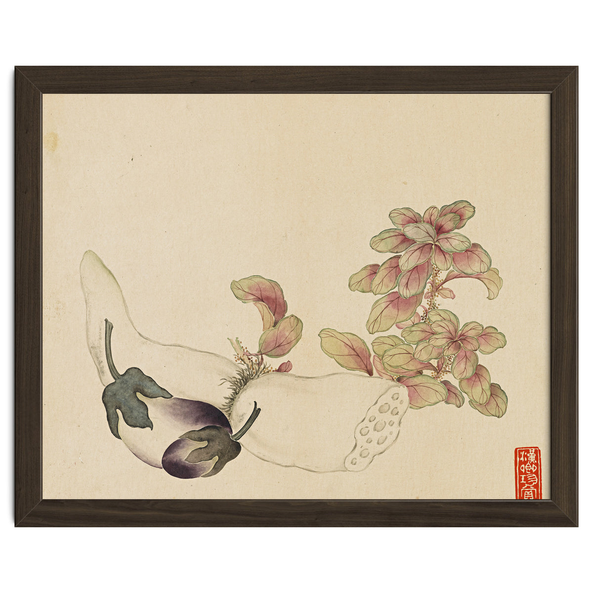 Wang Chengyu ~flowers, Vegetables, Fruits, Eggplant, Lotus Root