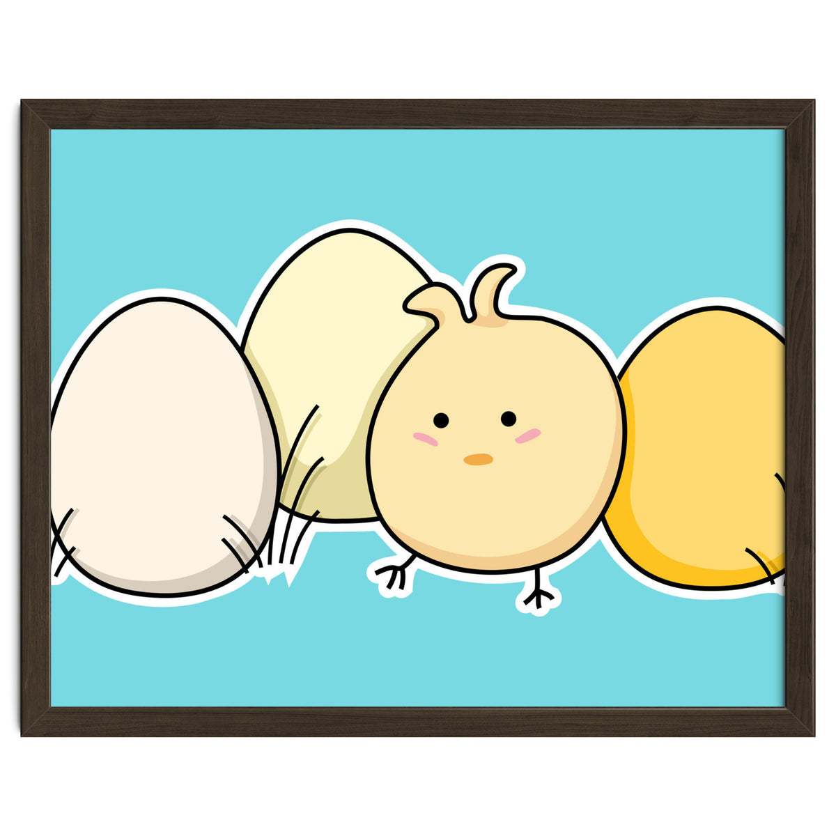 Kawaii Cute Chick And Eggs