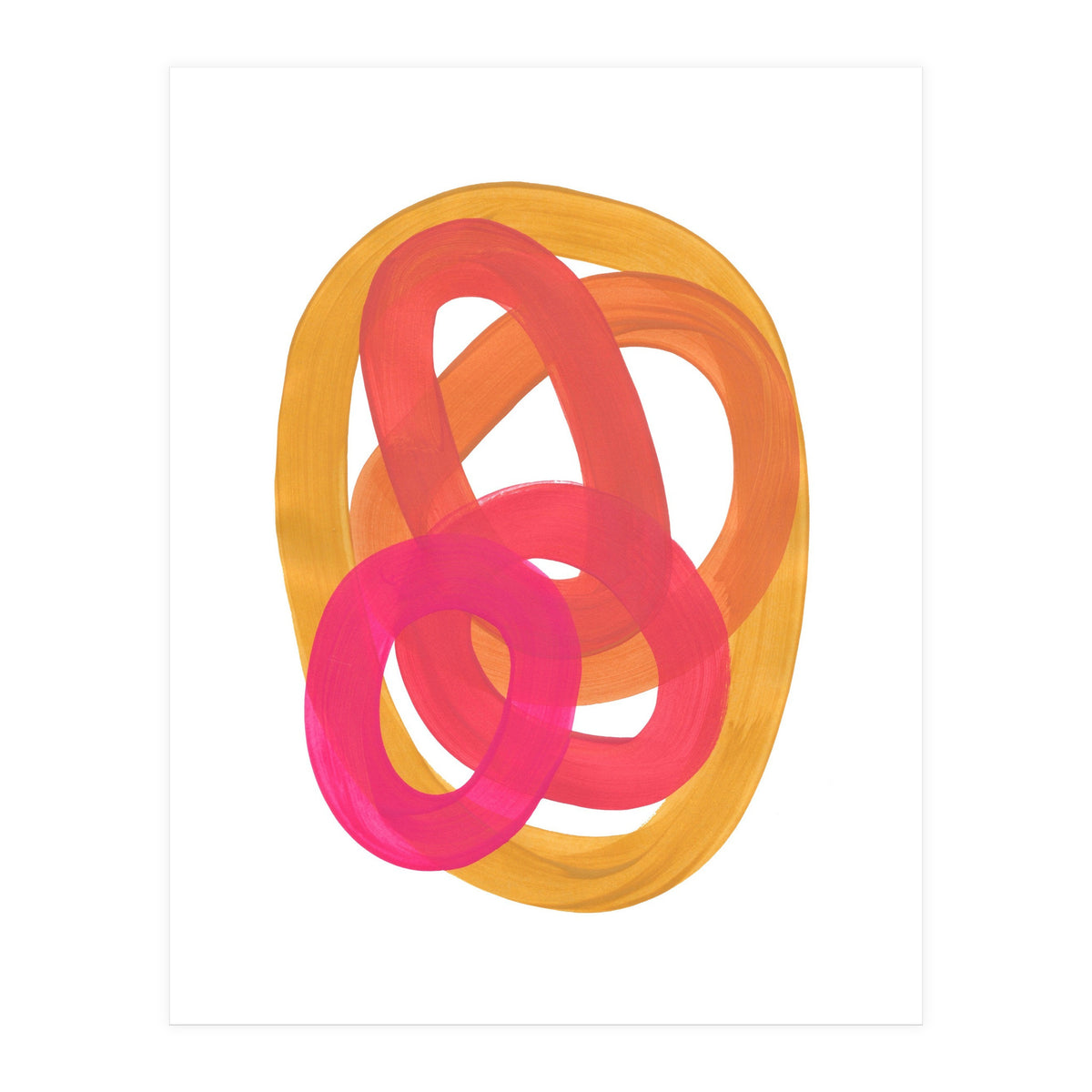 Warm Candy Colors Magenta Yellow Nesting Circles Ombre (Print Only)