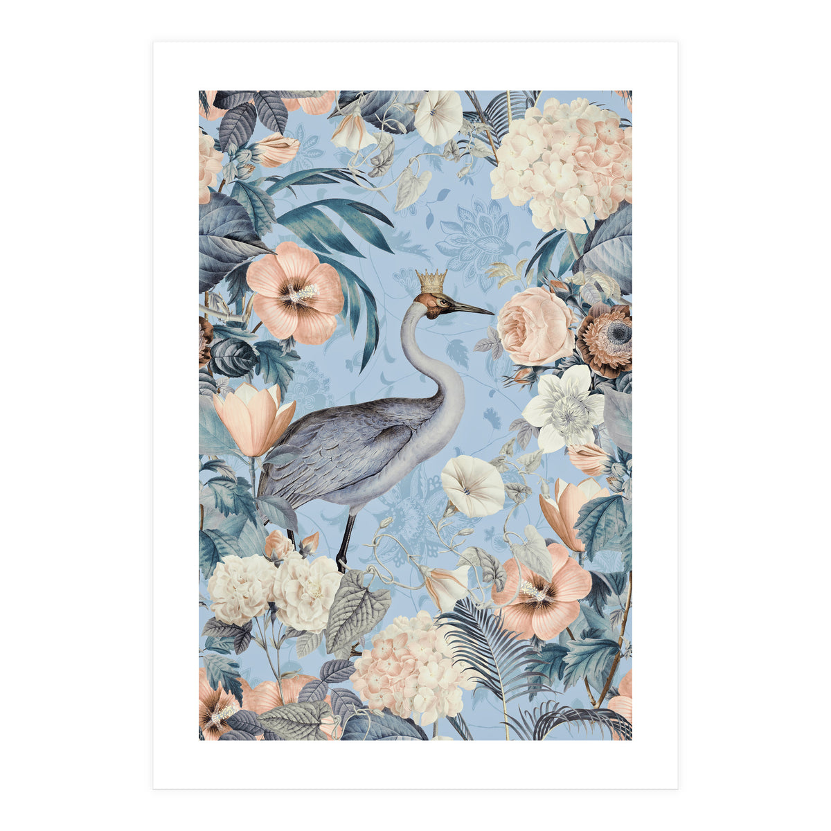 Crane King Blue Cream (Print Only)