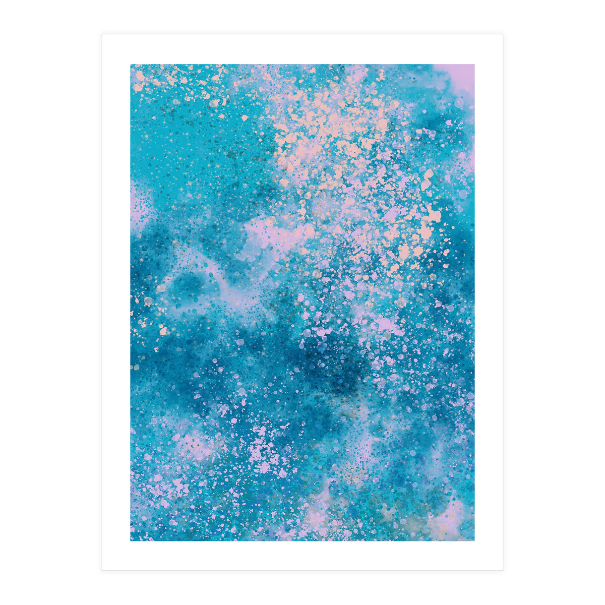 Abstract Watercolor Pink Blue (Print Only)