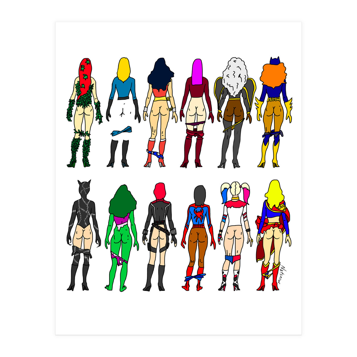 Superheroine Butts (Print Only)