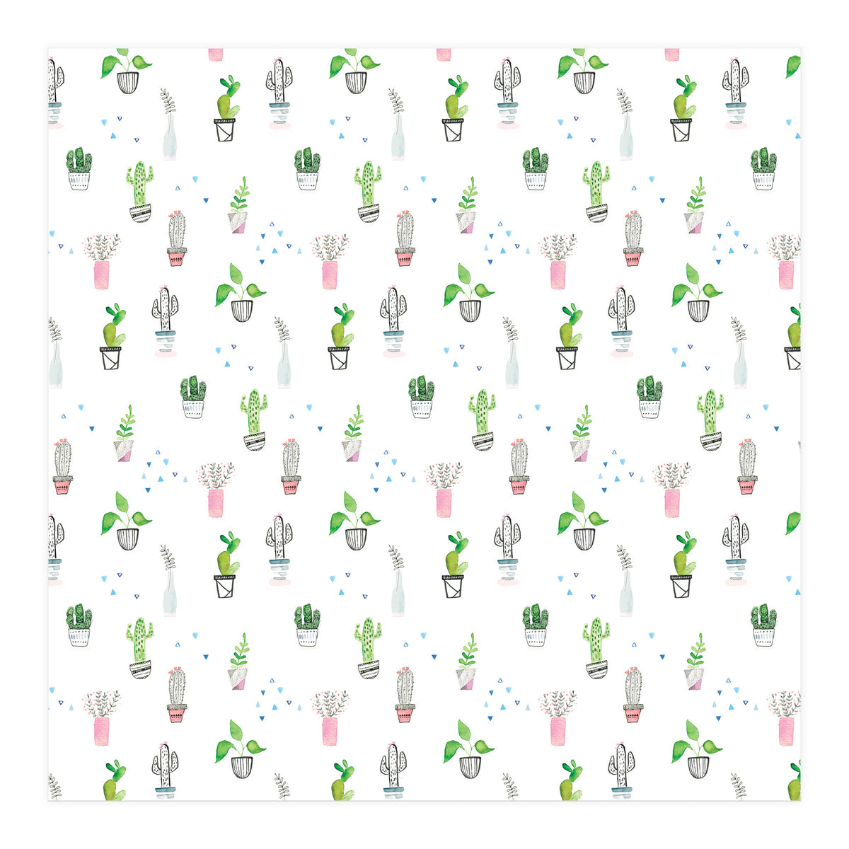 Cacti and plants pattern (Print Only)