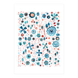 Turquoise Flower Mashup (Print Only) thumbnail
