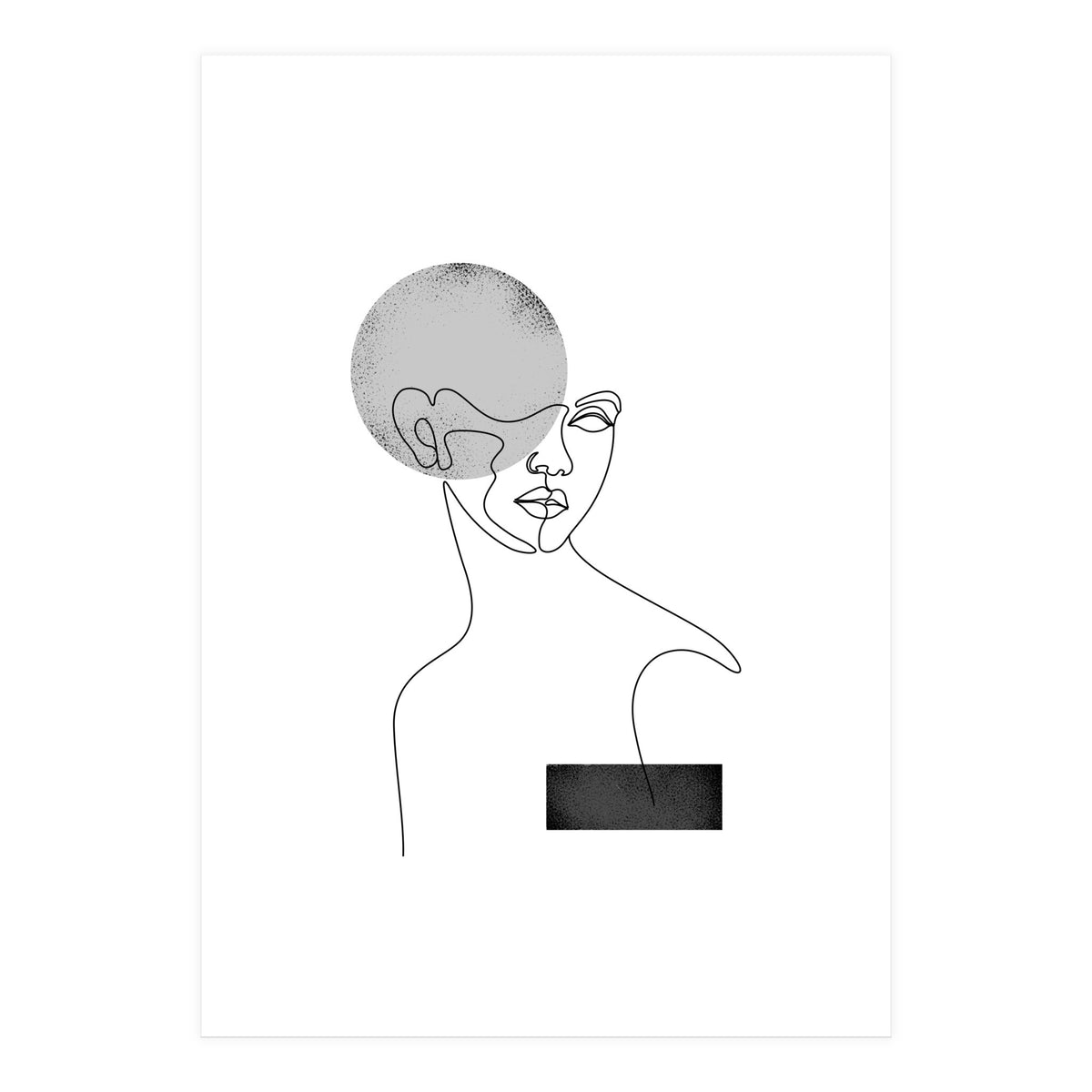 black white woman (Print Only)