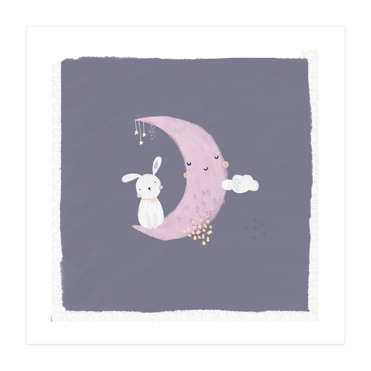 Baby Bunny And Moon (Print Only)