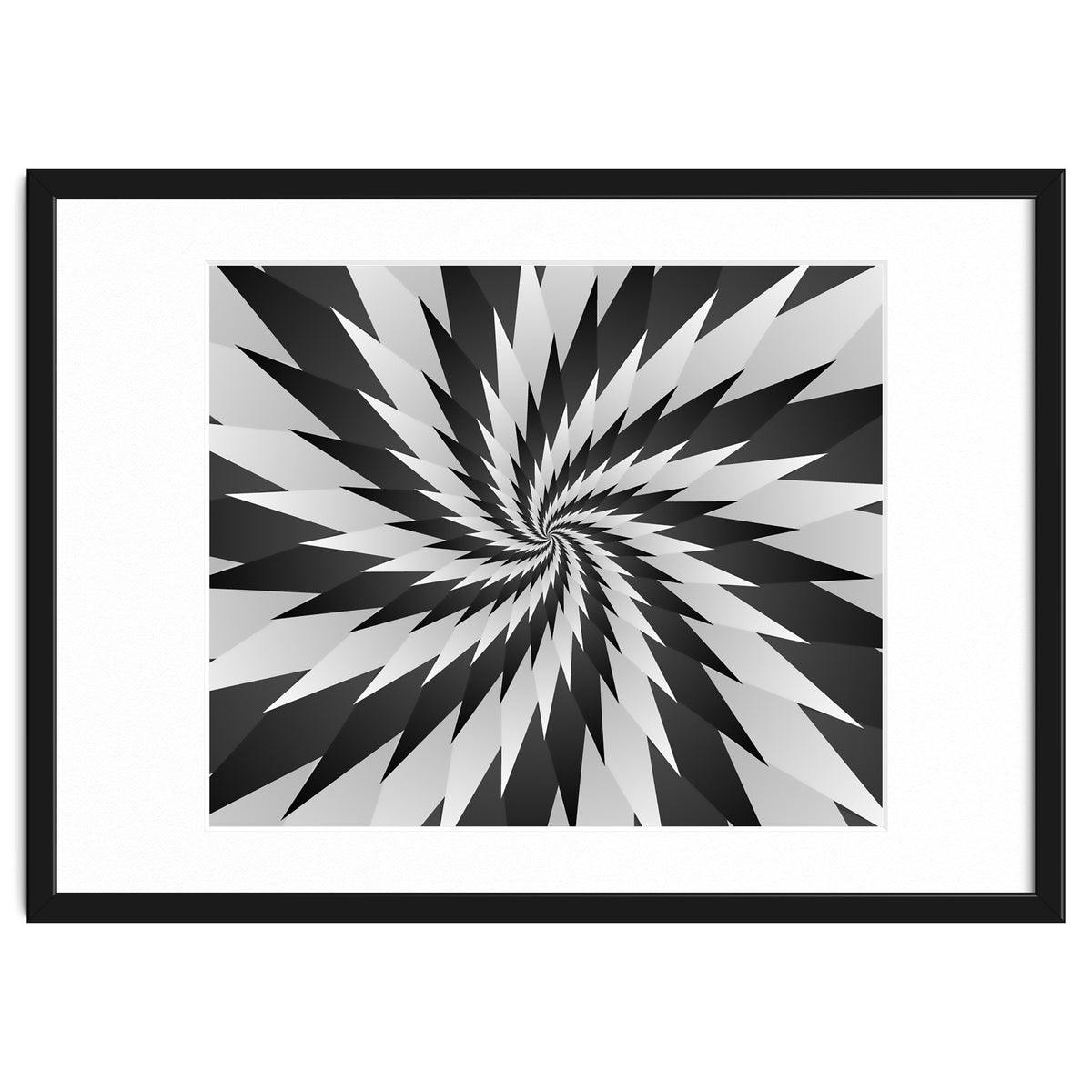 3D Abstract Swirl Monochrome Art