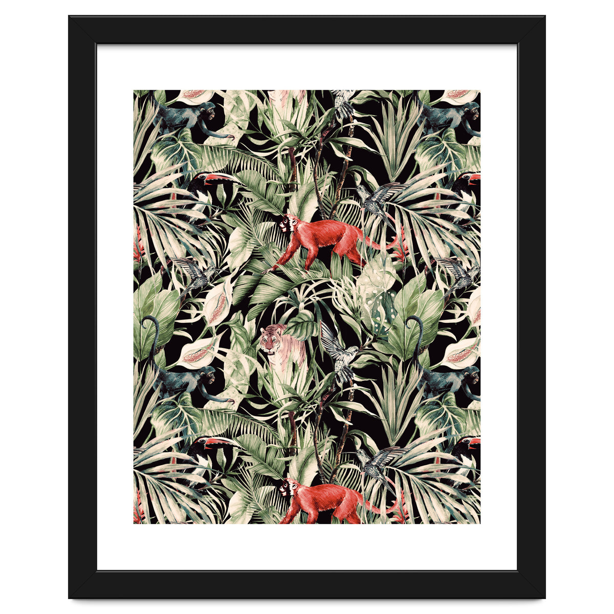 Animals In The Dark Of The Jungle