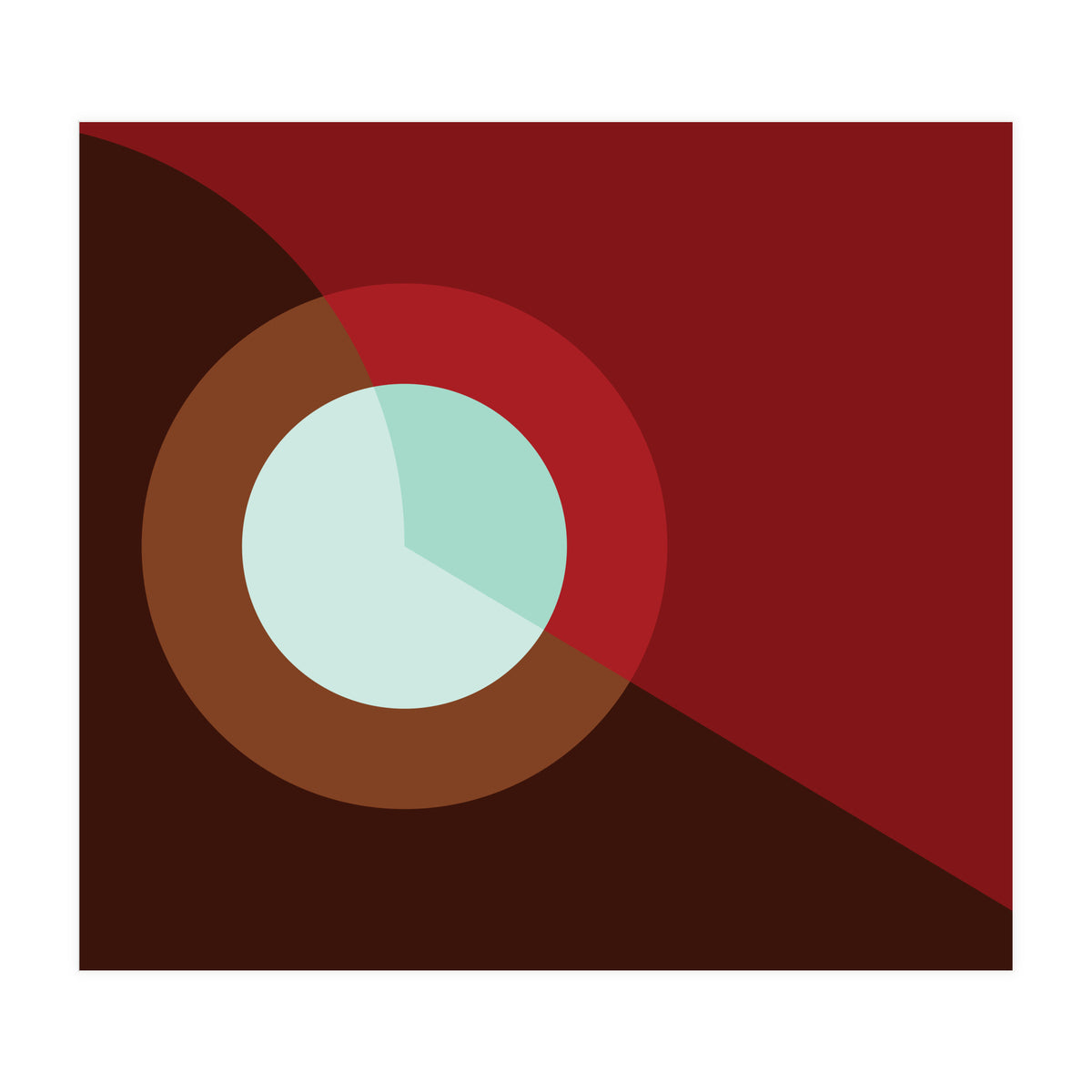 Geometric Shapes No. 2 - deep reds & turquoise (Print Only)