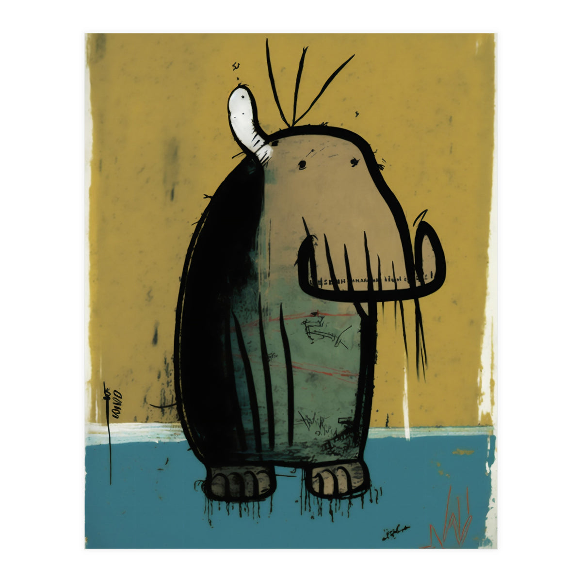 Walrus Expressionist Painting (Print Only)